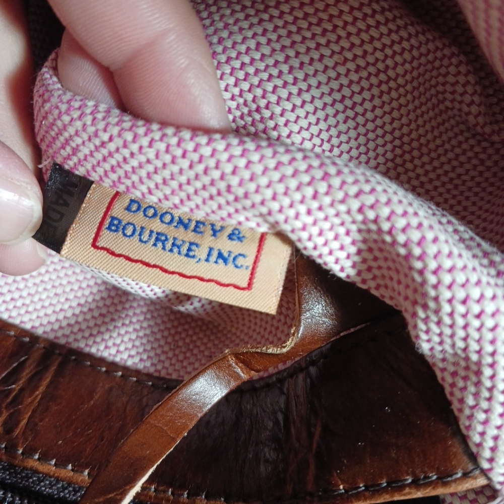 Dooney & Bourke Medium Chiara Bag Brown Crocodile Embossed Leather Purse - Picture 10 of 14